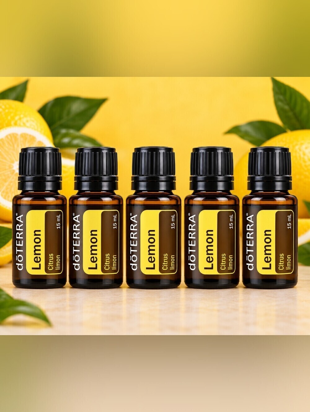 doTERRA Lemon Essential Oil 5-Pack 15mL Citrus limon Sealed